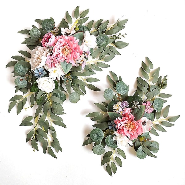 2 stk. Blomster Bryllupsbue Kunstige Blomster For Bryllupsseremoni Skiltblomster For Buegang For Bryllup Style 3