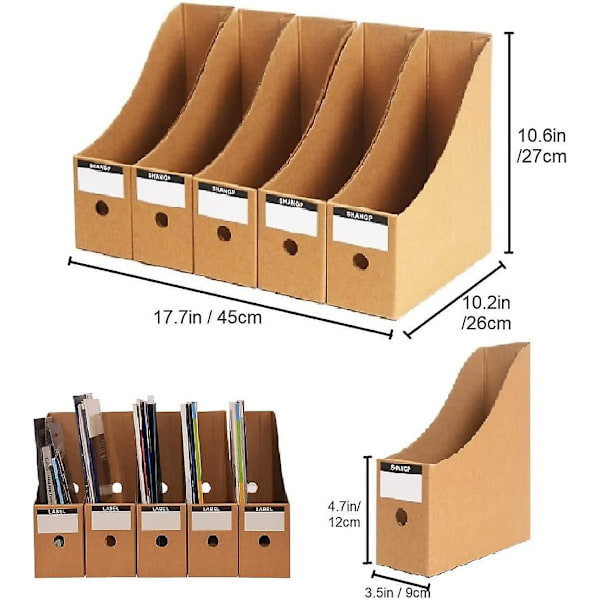 5-lags A4 Papir Opbevaringsboks Dokumentholder Magasinholder Organizer Skuffe Til Kontor Hjem DIY Container