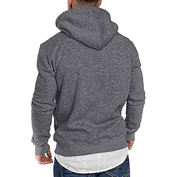 Hettegenser for menn - Pullovergenser, Casual Jumpere, Langærmet Topp, Ensfarget Design M Navy Blue