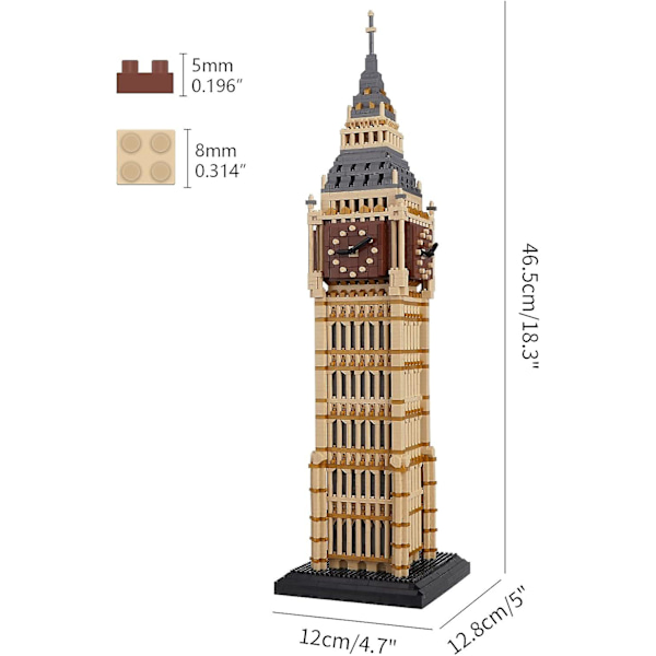 3660 Brikker Big Ben Pædagogisk Byggeklods Til Fødselsdagsgave, Børnefest, Børnepræmie