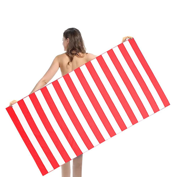 Mikrofiber Strandhåndklær, Sandfritt Strandhåndkle, ekstra Store Strandhåndklær for Voksne Red