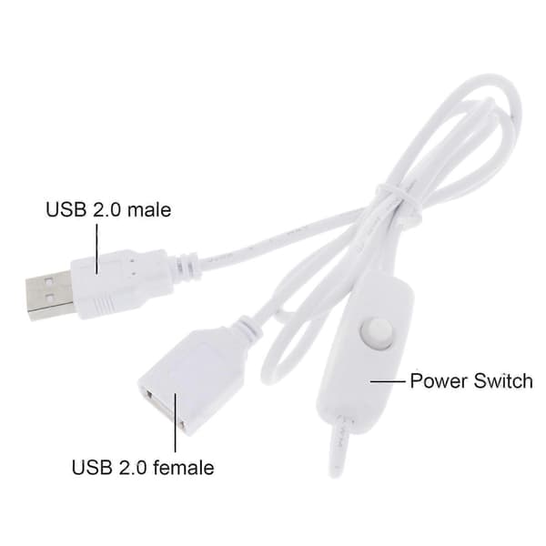 1M USB-kabel med tænd/sluk-knap, kabel forlænger til USB-lampe, USB-ventilator