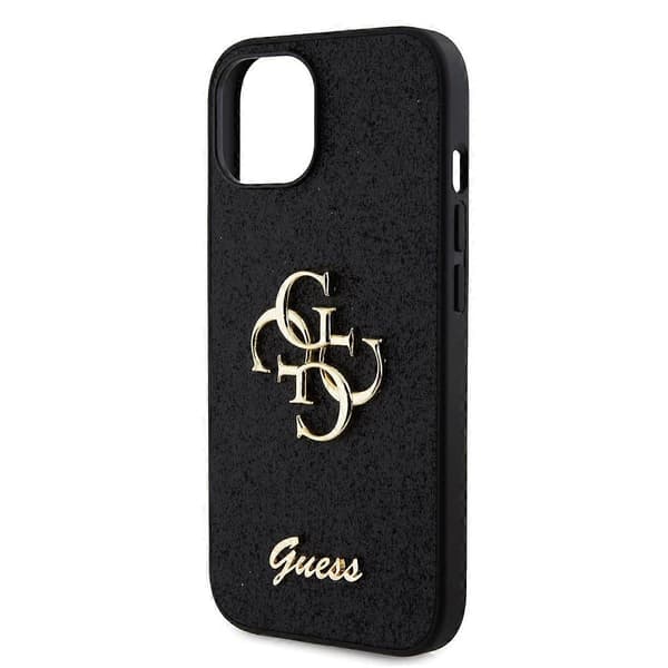 Deksel til iPhone 13 Glitter med Metallogo Black
