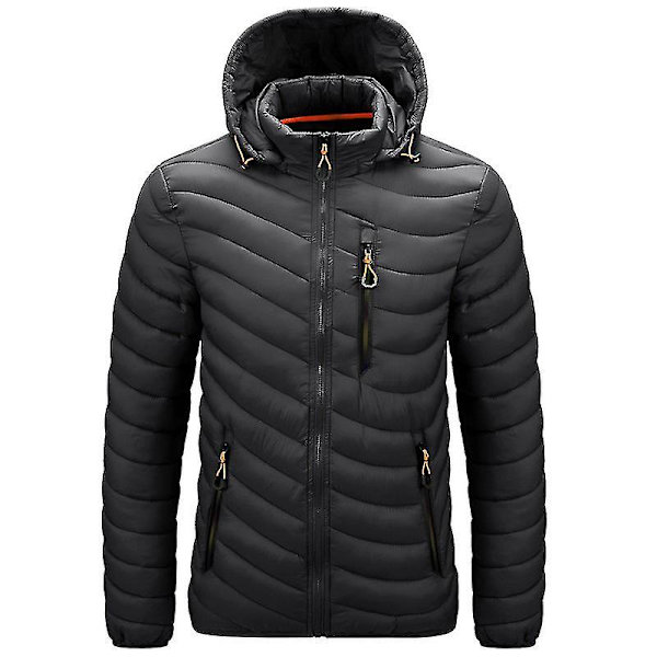 Vinterjacka Plus Size Med Huva, Vattentät Jacka För Män Kvinnor 4XL Black