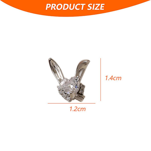 10 st 3d kanin nagel charms strass diamanter glitter roterbar nagelkonst kanin metall charms design för nagelkonst dekoration diy hantverk tillbehör style3