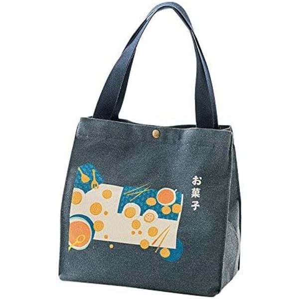 Kawaii-lounaslaukku tytöille, söpö eristetty lounasrasia, sarjakuvamaiset esteettiset jutut, bento-kylmälaukku, lounaslaukku kouluun, piknikille, toimistoon sininen
