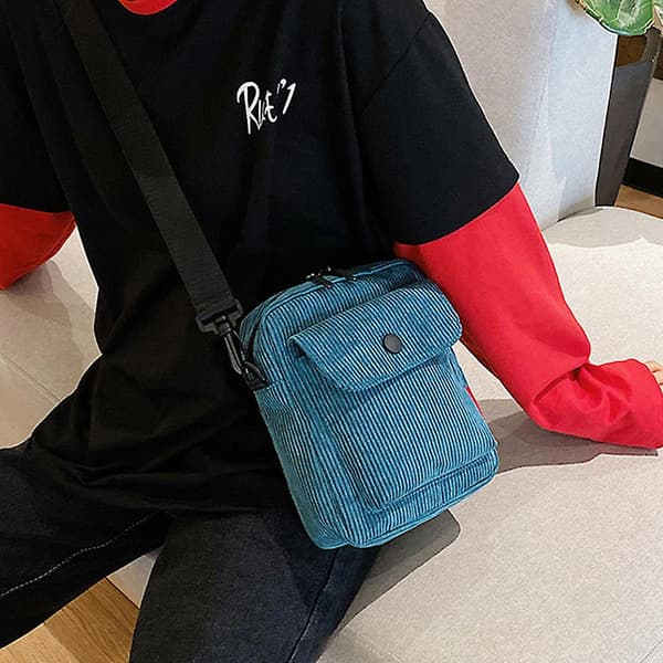 Fritidsbudväska Damliten Väska Mode Sammet Väska Axelväska blue