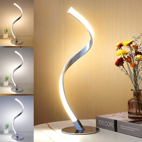 LED Spiral Dimbar Sengelampe, 3000k-5000k (varm/naturlig/kald hvit) med Kabel