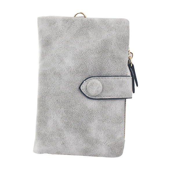 Söt dam Tri-fold plånbok kortfodral i kort design PU-läder Gray