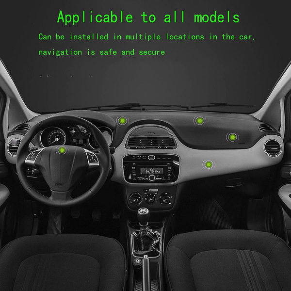 Magnetisk mobiltelefonhållare för bil, roterbar 360 grader, svart