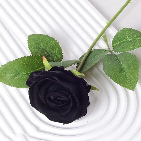 5 stk. Rosebukett Realistisk Falsk Rose Bryllup Familie Fest Dekorasjon Event Gave black