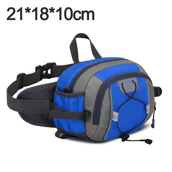 Fanny Pack Med Vattenflaskhållare Utomhus Vandrings Fanny Pack Midjeväska För Kvinnor Män blue