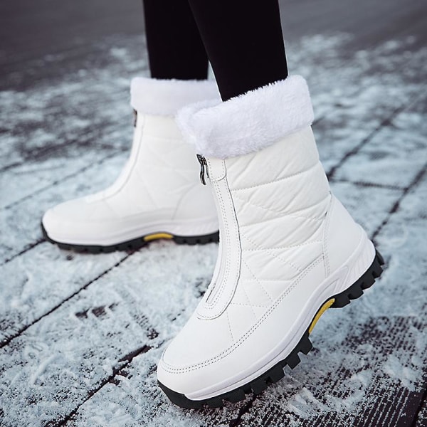 Dam Snow Boots Vinterstövlar Ankel Boots Damstövlar Varma Päls Anti-Slip 2Ks2239 White 36