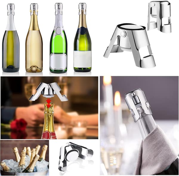 2 st champagneproppar  vinpropp vakuumförseglad flaskproppar glittrande vinsparare korkpropp