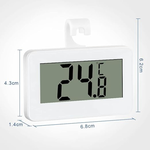 Kylskåpstermometer, digital frys, digital vattentät kylskåpstermometer med LCD-display, tre placeringslägen