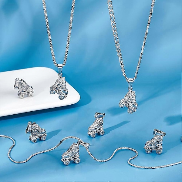 8 stk. Gyldne Skøjte Charm 19mm Rustfrit Stål Rulleskøjte Vedhæng Stereoskopiske Skøjte Charms Metal Charms til Smykkefremstilling