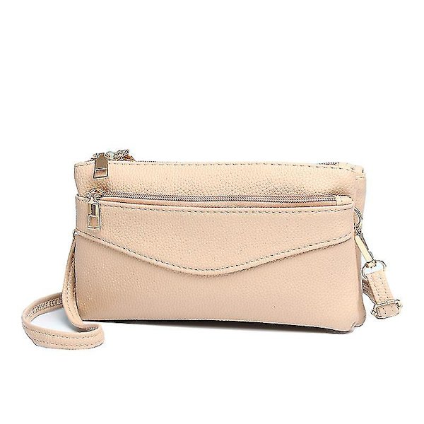 Ny liten crossbody-väska för damer, liten fyrkantig väska med dubbla dragkedjor och flera fack Black
