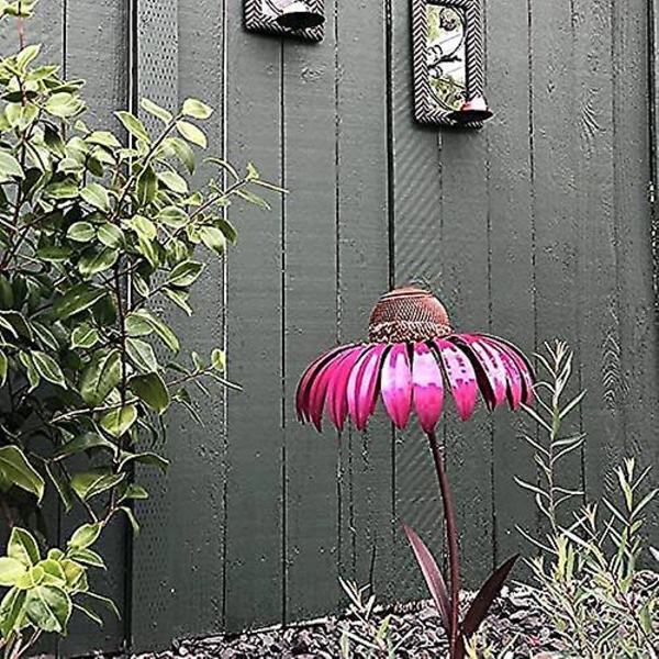 Udendørs Fuglefoderautomat Blomst Stående Form Design Havekunst Dekoration Red