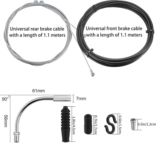Bromsset, Universal Bromståg Cykelset, Bow Train Cykel 2 Set Bowdent Train med 2V Bromssmula (90 Grader)