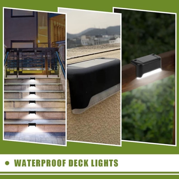 Solar Step Lights Led Deck: 5-pack vattentät och väderbeständig trappbelysning - vitt ljus