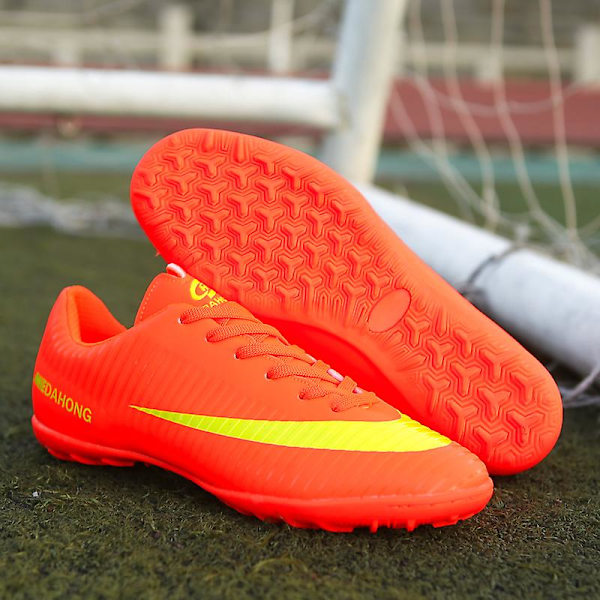 Fotballsko for menn, høye ankler, fotballsko for voksne, gress trening sportssko sneakers 3Ba888 Orange 42