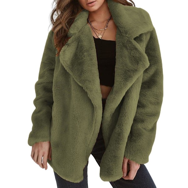 Efterårstøj til kvinder overtøj vinter varme jakker til ferie efterår vinter forår 2XL Army Green