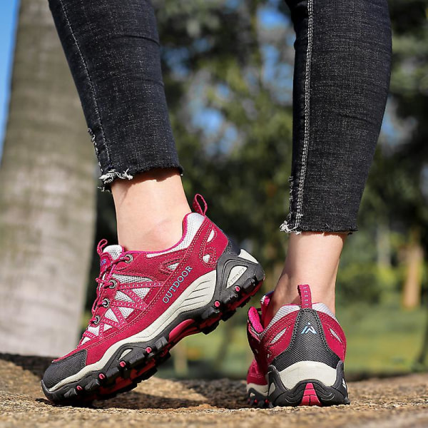 Damvandringsskor Lågskor Sneakers För Utomhusspårning Vandring Promenader 3D6136 Red EU 36