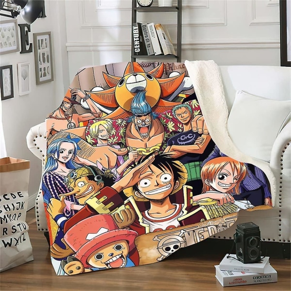 150*200cm Anime One Piece filtar och kasta fleece plysch sherpa ull mode 3d digital utskrift mikrofiber filt för bäddsoffa soffa vardagsrum