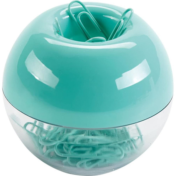 Mintgröna Gemklämmor, 100-pack 28mm Metall Medium Gemklämmor Med Magnetisk Klämhållare, Lämplig För Hemma Kontor Skola Användning(Mintgrön)