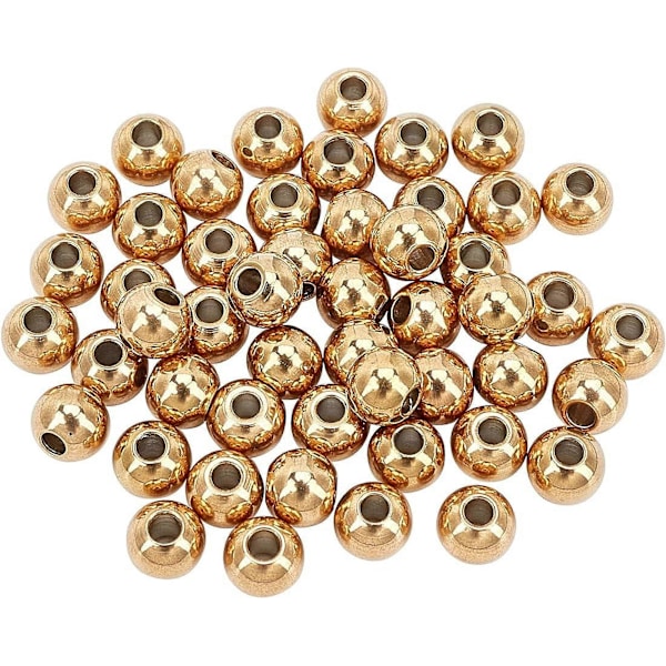 50 st 6 mm Metall Distanspärlor 304 Rostfritt Stål Distanspärlor för DIY Smyckestillverkning