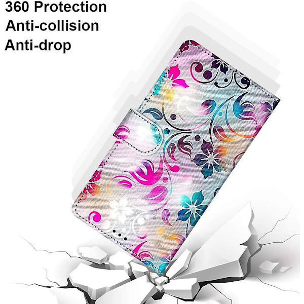 (e)case Til Samsung Galaxy A13 4g, Stødsikkert Wallet Case Beskyttelsescover Med Mønster, [Standfunktion] [Kortholder] PU Læder Flip Case Til Samsu