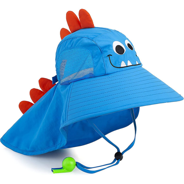 Solhatt for barn UPF 50+ Gutt Jente Beskyttelseshatt Bredbremmet Strandhatter med Mesh og Justerbar Hakestropp