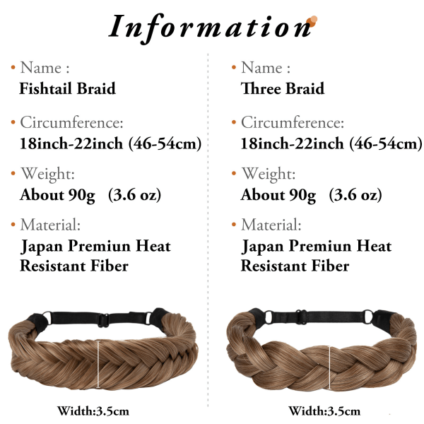 1 st syntetiskt bandhår flätor med justerbart bälte flätad bohemisk stil damfrisyr 24 60 fishbone braid
