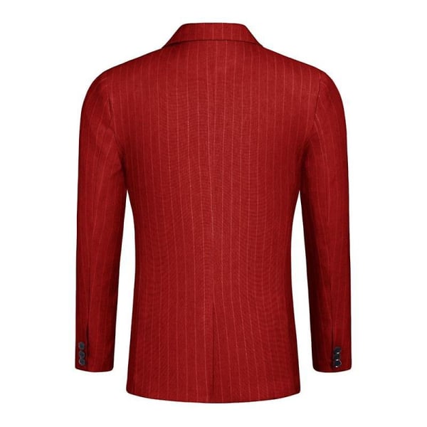 Herre Blazer Slim Fit Jakke, Enkeltknappet Blazer med Én Knap Red M