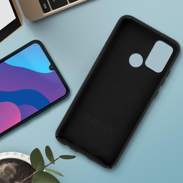 Bagcover til Honor 9A Semi-rigid Soft Touch Kompatibel QI sort