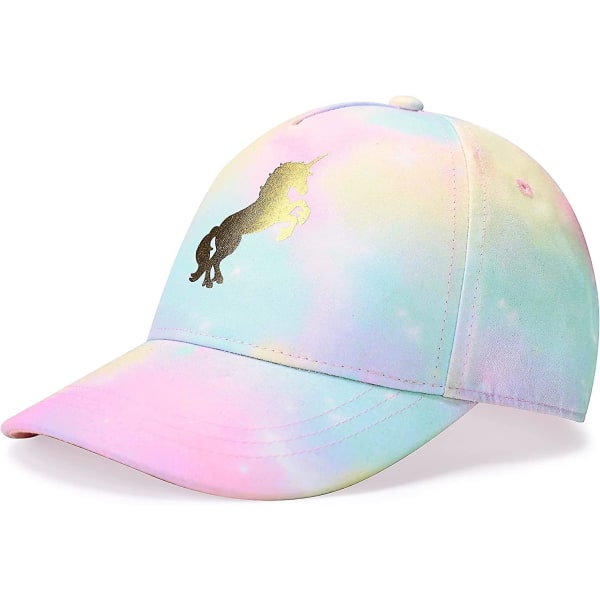 Lasten lippalakki tyttöjen baseball-lippis nuorten söpö yksisarvislippis säädettävä snapback-lippis kesän urheiluun matkustamiseen vaellushattu monivärinen