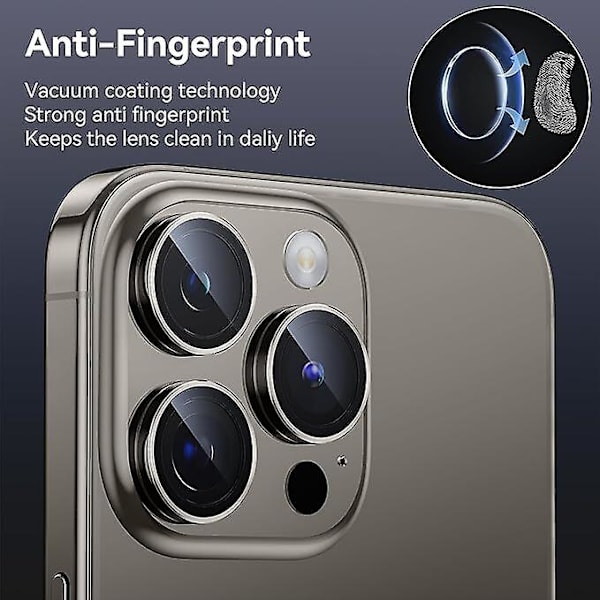Iphone 15 Pro/iphone 15 Pro Max kameralinsskydd, kameraskyddsskydd Black 15 15 Plus