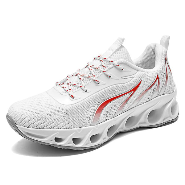 Herresko Flygende Vevde Fritidssko Pustende Joggesko Sportssko 8818 White EU 44