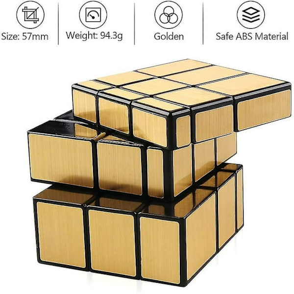 Helig handkub 3x3 Speed Cube Golden Mirror Building Block Cube 3x3x3 Olika former Pusselkub Barn Vuxna Leksaker