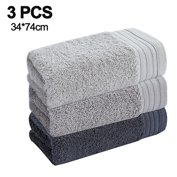Handduksset med 3 handdukar 13,3\" X 29,5\" färg: mörkgrå | Ren bomull | Maskintvättbar hög absorptionsförmåga Combination 1