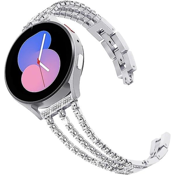 Kompatibel för Samsung Galaxy Watch 4 Rem 40 mm 44 mm, 20 mm Rem för Galaxy Watch Active 2 Rem 40 mm 44 mm, För Garmin Vivoactive 3 Strapsilver
