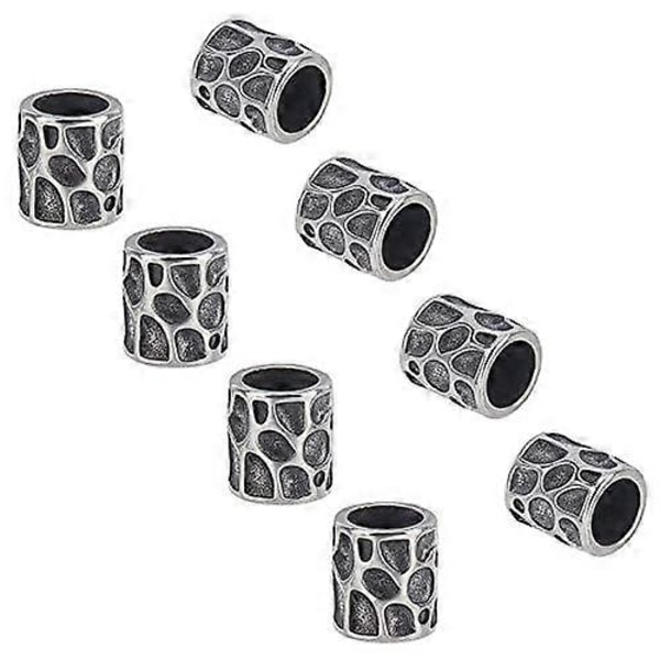 10 stk. 8 mm Hul Kolonne Perle Rustfrit Stål Løse Perler Metal Spacer Perler Store Hul Perler Antik Sølv Rør Løse Perler Europæiske Perler til Smykker