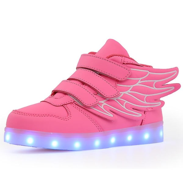 Barn Sneakers Pojkar Led Light Up Sneakers Pojkar Flickor Sport Löparskor 2L1188 Pink 31