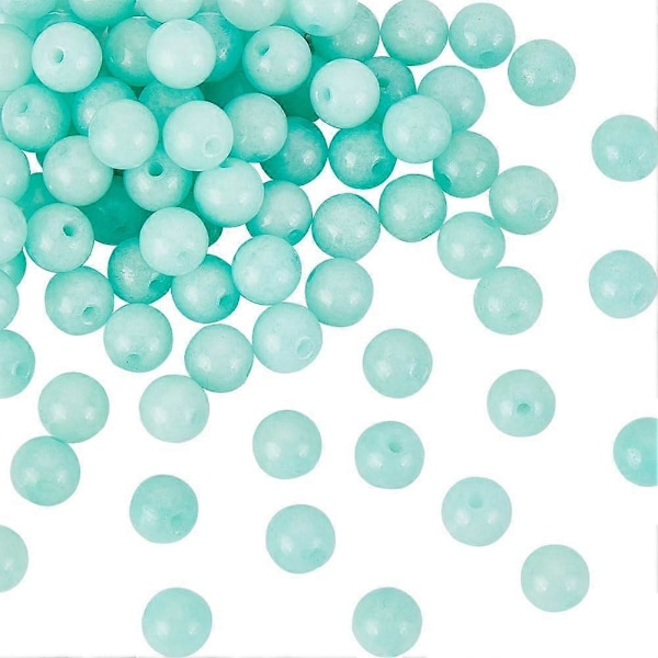 128 st 6mm Naturliga Malaysia Jade Pärlor Naturliga Ädelstenspärlor Färgade Gröna Jade Pärlor Släta Ädelsten Lös Pärlor Runda Ädelstenspärlor Strängar för Armband