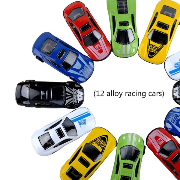 Transportbil för bärare lastbil leksak med 12 minilegering Färgglada för bilar hjul Blue 6 cars