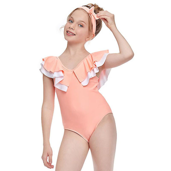 Flickor Strand Sport Halterneck En Delig Baddräkt light pink 164