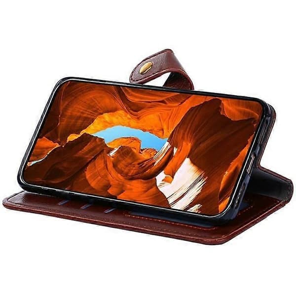 Lynlåstaske Læder Etui Til Samsung Galaxy A56 5G Brown