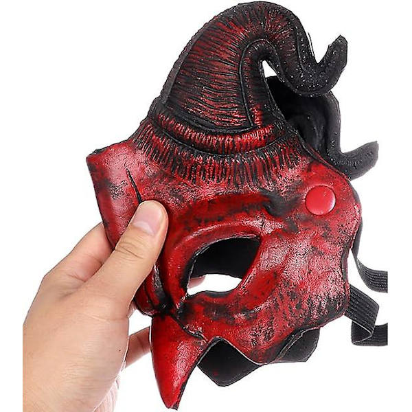 Halloween Halvmask Skräckdjur, Demonmask Fårullshorn Spöke Djävul Grimas, Påskskräck Huvudbonad Festival Cosplay Party Kostymrekvisita för Vuxna