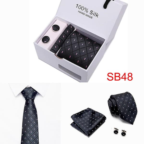Herre Slips Spot Gaveæske 5 Dele Sæt Slips Business Formel Bryllupsslips B48