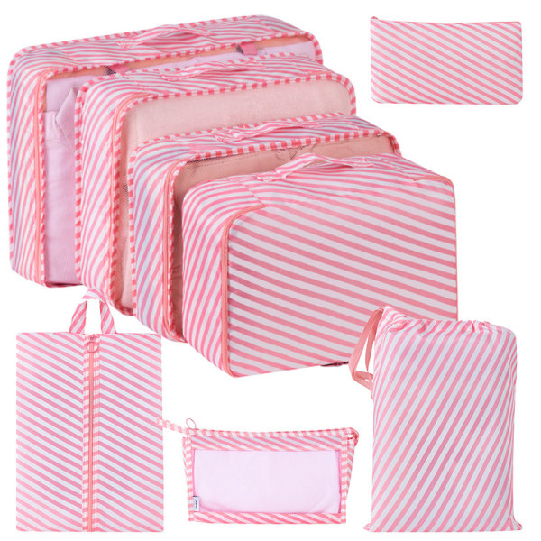 Packing Cubes, 8 Sts Researrangör Packpåsar, Resbagagepaketering, Vattentät Resevaror Väska Kläder Skor Kosmetika Toalettartiklar Förvaringsväskor rosa